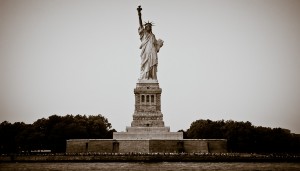 Statue of Liberty as seen from the Staten Island Ferry - New York City