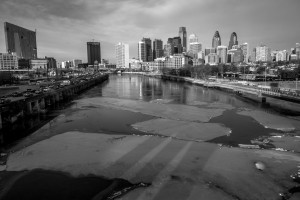 View of Center City Philadelphia, looking over the Schuylkill River from the South Street Bridge